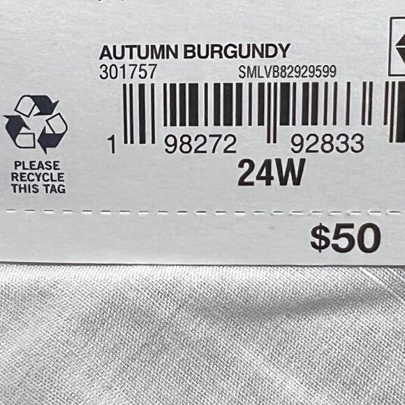 NWT St. John's Bay Women's Stretch Straight Mid Rise Burgundy Jeans Plus Sz 24W - Picture 5 of 11